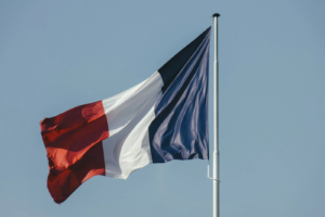 French flag on a flag pole